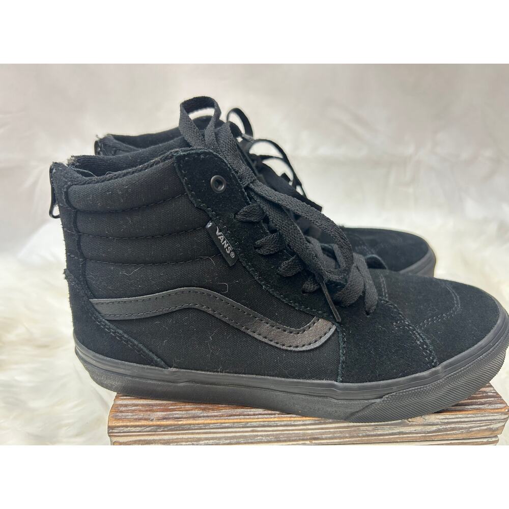 VANS Black High Top Boy's 4 GUC Back Zipper